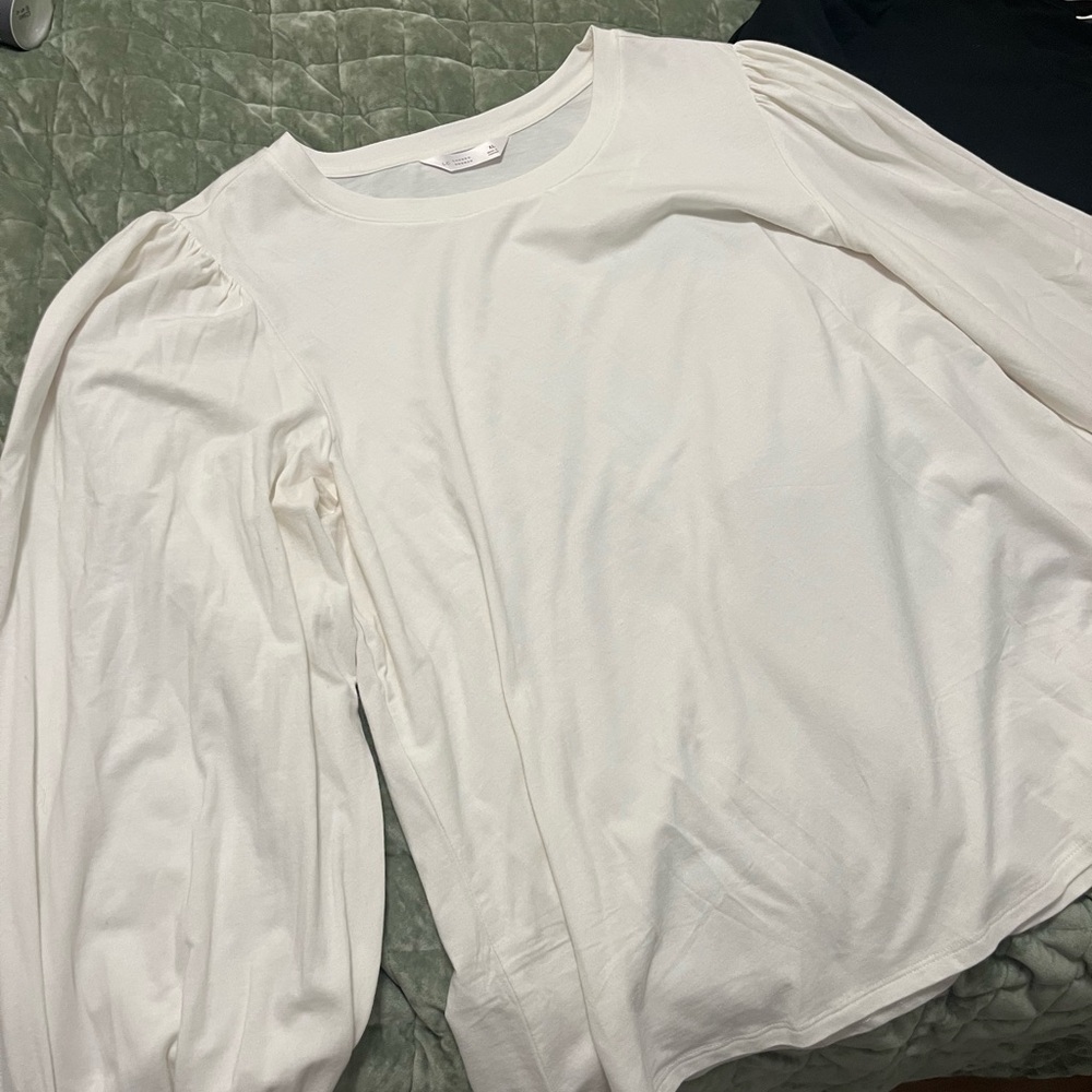 LC Lauren Conrad Cream Long Sleeve Tops- Black and White. 2 for price of 1!